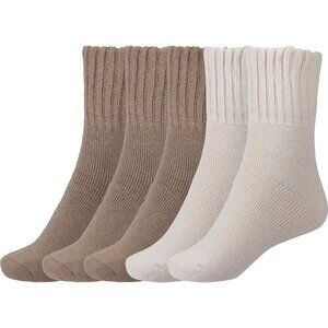 BenSorts Women5 Packs 3dark Brown 2beige Winter Thick Warm Polyester Boots Socks